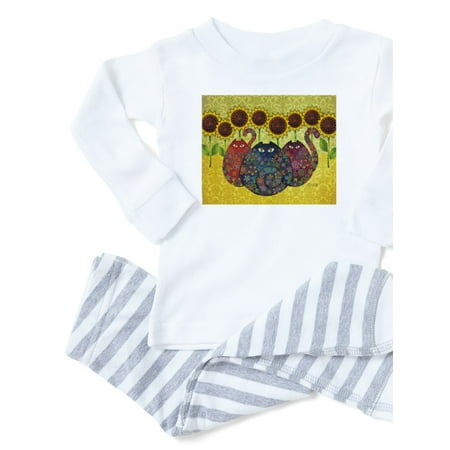 

CafePress - Cats And Sunflowers Pajamas - Toddler Long Sleeve Pajama set