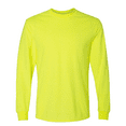 thumbnail image 3 of Gildan High Visibility Safety T-shirt for Man | DryBlend Long Sleeve Tee, Hi-Vis Shirt, 50/50 Cotton/Polyester Safety Green Reflective Clothes shirt Pack-9, Size M, 3 of 6