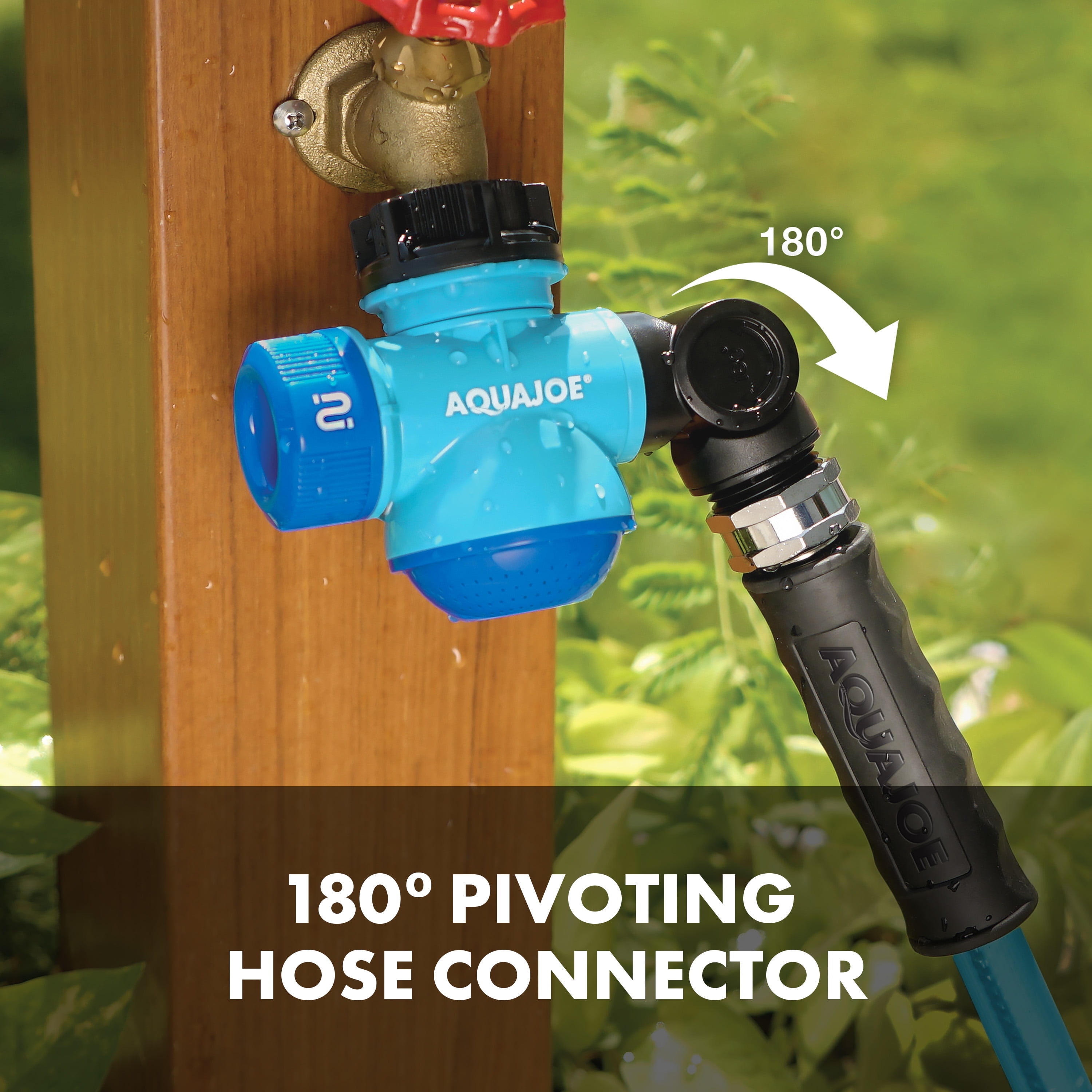 Aqua Joe Multi-Function Outdoor Faucet & Garden Hose Tap Connector