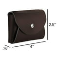 thumbnail image 4 of JAM Italian Leather Snap Business Card Cases with Round Flap, 2-1/4" x 3-1/2" x 3/4", Dark Brown, 4 of 5