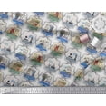 thumbnail image 2 of Soimoi Japan Crepe Satin Fabric Frame,Jug & Flower Pot Patchwork Print Fabric by The Yard 42 Inch Wide, 2 of 3