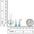 thumbnail image 3 of Gem Stone King 925 Sterling Silver and 10K Yellow Gold Swiss Blue Topaz White Moissanite and White Lab Grown Diamond Pendant Necklace Earrings Set for Women (4.67 Cttw, with 18 inch Chain), 3 of 4