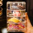 thumbnail image 4 of 4 Layers Jewelry Organizer Box, 360 Degree Rotatable Accessory with Lid Cylindrical Holder, for Small Jewelry Ears Necklaces s Women, 4 of 8