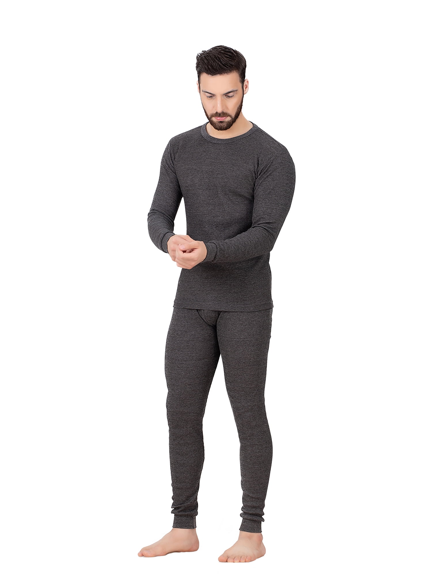 P&S Cotton Waffle Knit Thermal Underwear Set 2pc for Men Shirt