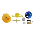 thumbnail image 4 of Pato Decorativo Amarillo Con Casco Cromado Azul, 4 of 4