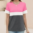 thumbnail image 3 of ameIAEA Summer Short Sleeve Tops for Women Round Neck Color Block Casual Loose Tee Shirts, 3 of 6