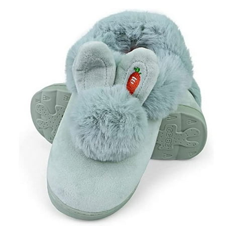 

Girls Slippers Bunny Plush Women Warm House Shoes Bedroom Non Slip Cute Animal Cotton Slipper