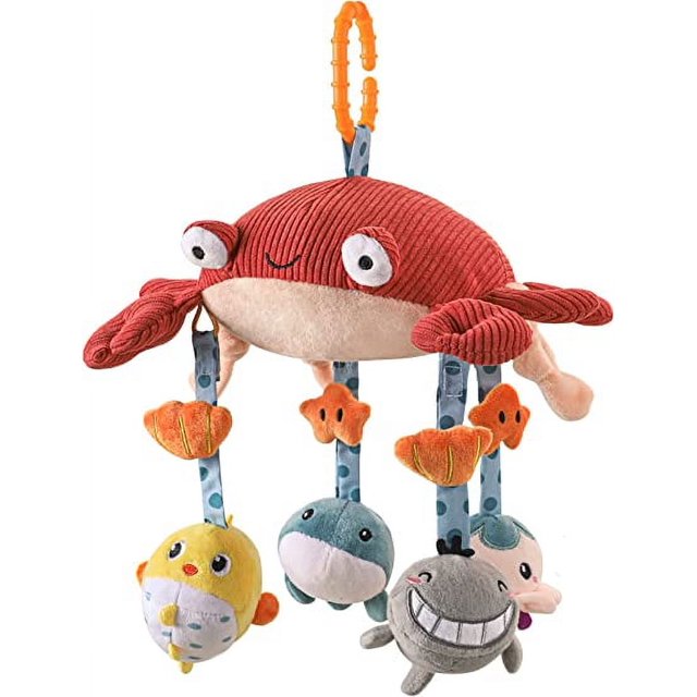 Juguetes para bebés Colgando Tummy Time Espejo Cuna Móvil, Actividad Cochecito de Animales de Peluche Juegos Suaves para bebés 0-12 Meses, Recién Nacido, Bebé, Regalo de cumpleaños para niños pequeños