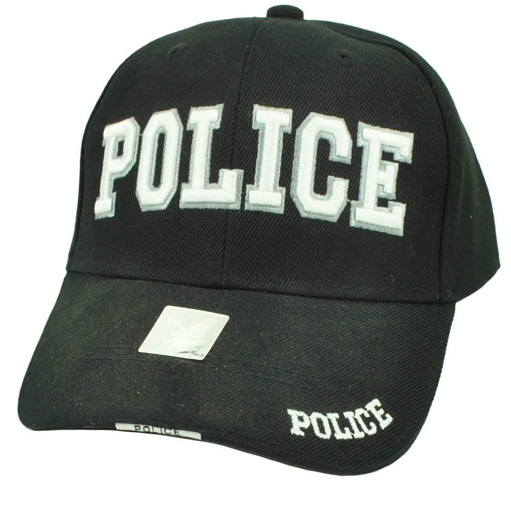 Police Cops Law Enforcement Officer Patrol Black Hat Cap Adjustable