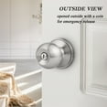 thumbnail image 5 of knobelite (5 Packs) Bed / Bath Room Round Door Knob, Privacy Function for Bathroom / Bedroom, Interior Door Door Lock Handle Satin Nickel Finish, Keyless Door Handles Locks, 5 of 7
