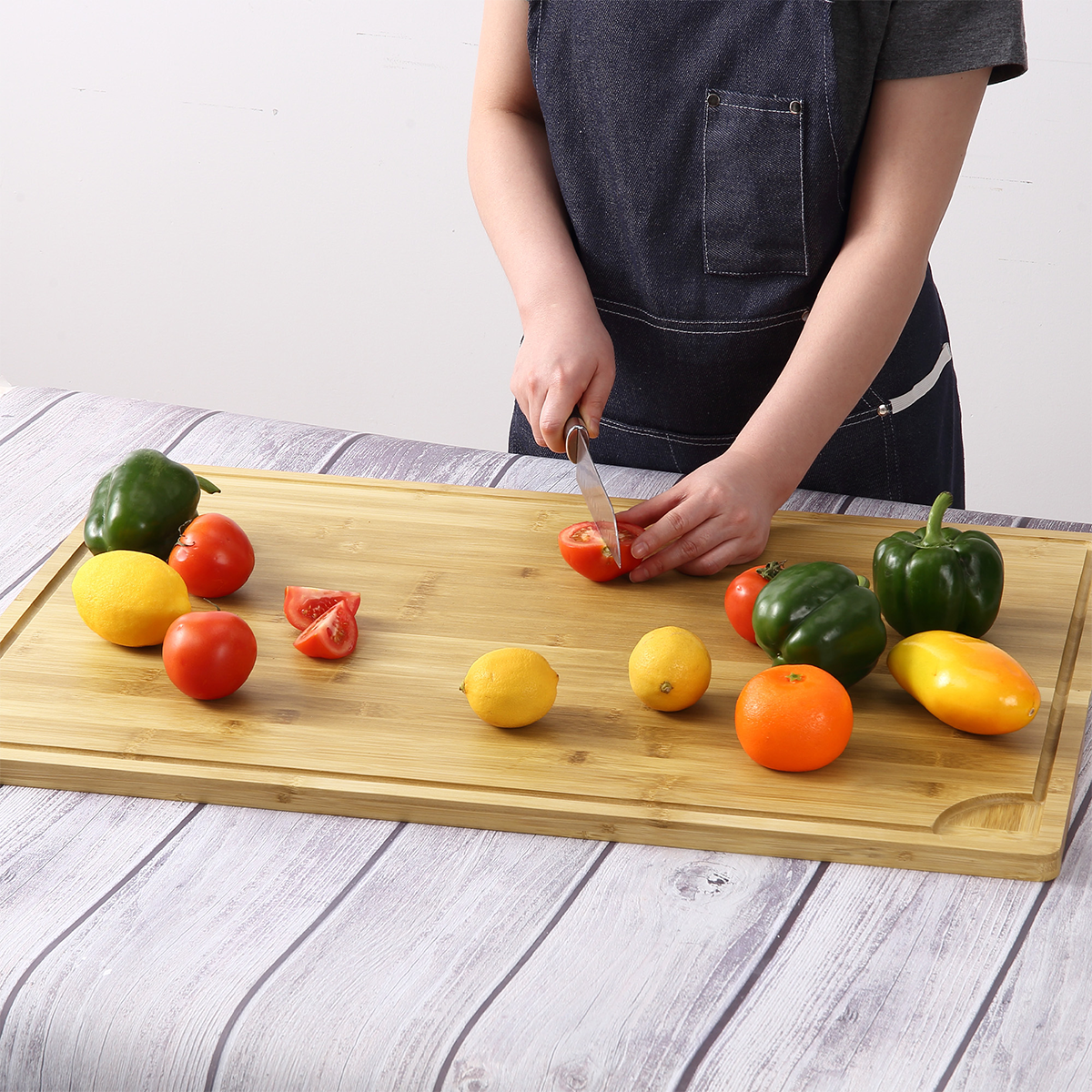 Extra Large Bamboo Cutting Board, 20x30 Inch Reversible Butcher Block with Juice Groove