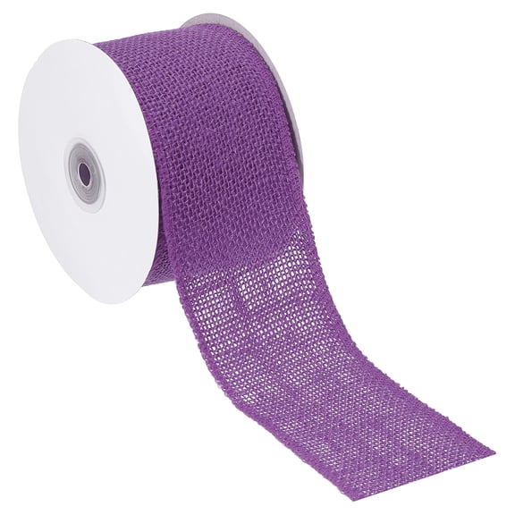 Uxcell 3 Inch Wide 10 Yards Burlap Ribbon, Natural Jute Fabric Crafts Roll Gift Wrapping Purple