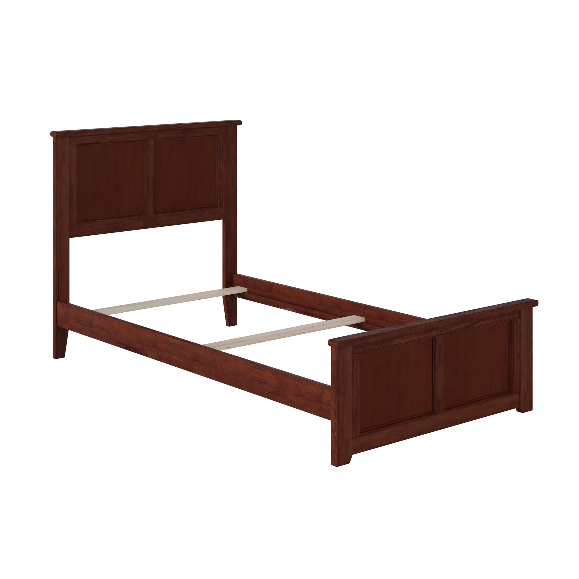 AFI Madison Twin Wood Foundation Bed with Matching Headboard Footboard, Walnut