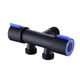 thumbnail image 1 of Adaptador en T de bidé negro con válvula de cierre de agua de acero inoxidable, válvula desviadora de conector doble para inodoro, baño, 1 of 5