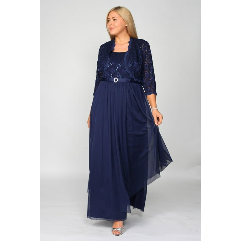 R M Richards Long Mother of Bride Formal Jacket Dress 7300 Walmart