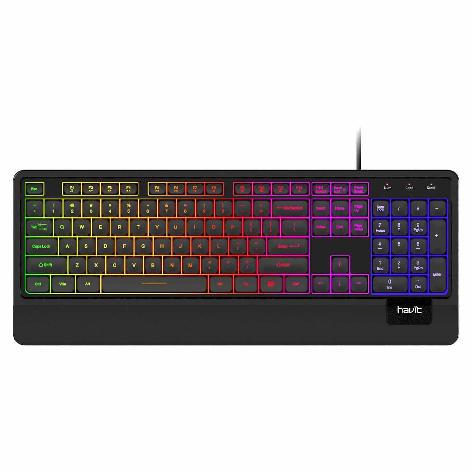 Havit Rainbow Keyboard, Quiet LED Backlit Computer Keyboard Ergonomic
