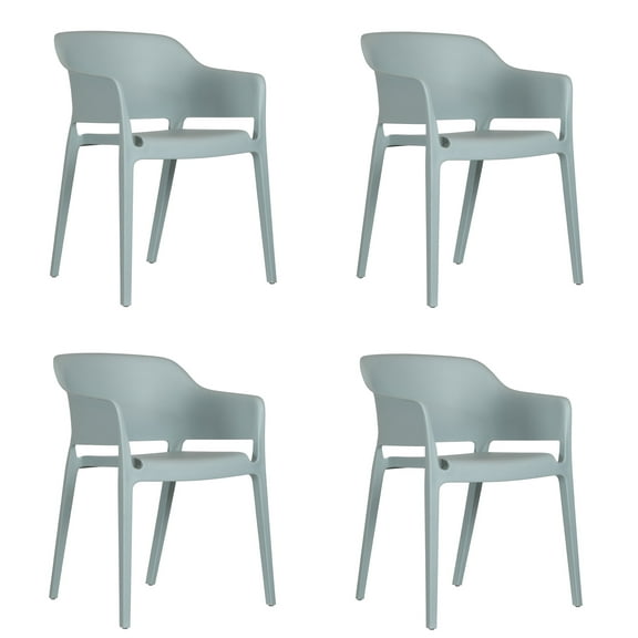 Set 4 Sillas Capri de Plastico Ergonomicas para Exteriores e Interiores Mundo In  Capri