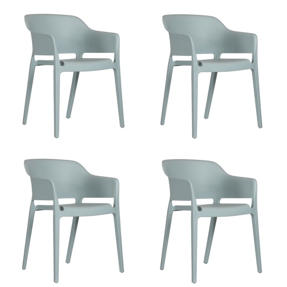 Set 4 Sillas Capri de Plastico Ergonomicas para Exteriores e Interiores Mundo In  Capri