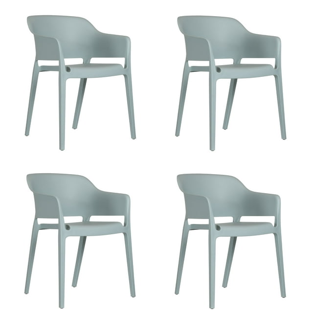 Set 4 Sillas Capri de Plastico Ergonomicas para Exteriores e Interiores Mundo In Capri