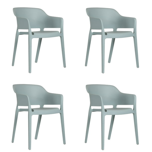 Set 4 Sillas Capri de Plastico Ergonomicas para Exteriores e Interiores Mundo In Capri