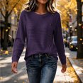 thumbnail image 4 of cocolona Womens Fall Sweater Plus Size Long Sleeve Decorative Buckle Crew Neck Sweaters, 4 of 7