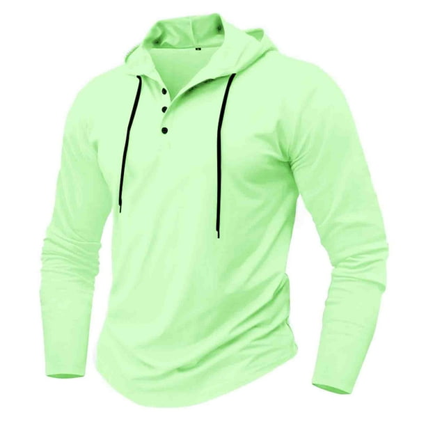 pstuiky camisa de manga larga para hombre, Sudadera informal de manga larga con cuello redondo y botones para hombre Tops de hombre xl