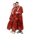 thumbnail image 3 of Couple Flanelle Robe de Chambre avec Ceinture, Hommes Femmes Manches Longues Épaisse Robe de Bain avec Poche pour l'Hiver, 3 of 6