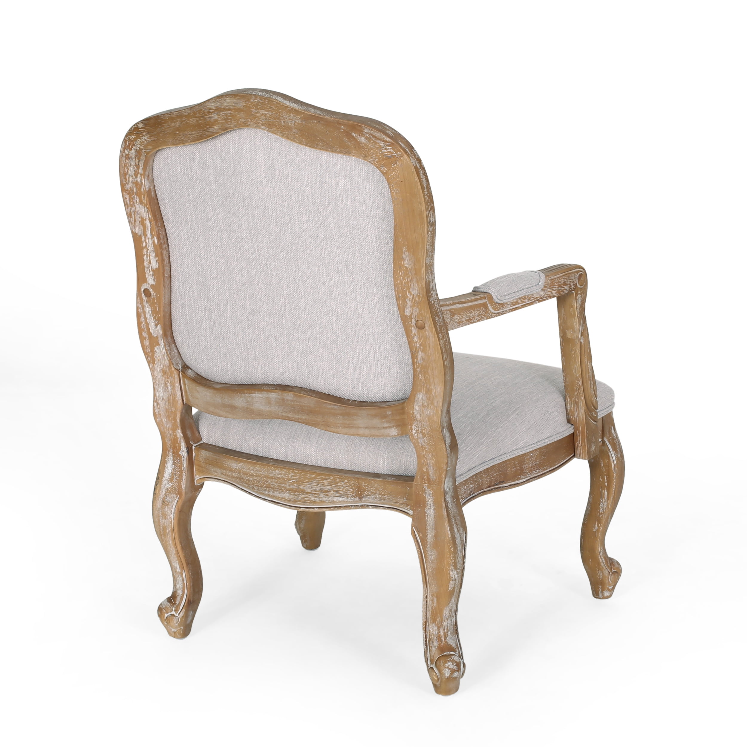 Noble House Joni Indoor French Fabric Dining Chair, Set of 6, Light Gray