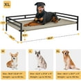 thumbnail image 5 of ZXNYH Metal Elevated Dog Bed, Cooling Raised Pet Cot with Chew Proof and Washable Textilene Mesh, No-Slip Feet and Stable Rustless Frame for Indoor & Outdoor, Medium, Brown, 5 of 8