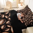 thumbnail image 4 of Castle Fairy Football Print Full Size Bedding Sets 7 Pieces, Ball Gamer Full Size Bed in a Bag, Black Brown White,Black Reversible, 4 of 7