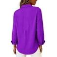 thumbnail image 5 of NominalSnugButton down Shirts for Women Long Sleeve Plaid Shirts Ruffle Blouses Business Casual Tops 2026 Trendy Outfit, 5 of 8