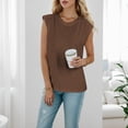 thumbnail image 2 of Unir Women's Casual Sleeveless Tank Top, Loose Fit Crew Neck Basic T-Shirt, 1 Piece, M-XXL Plus Size Friendly, 2 of 7