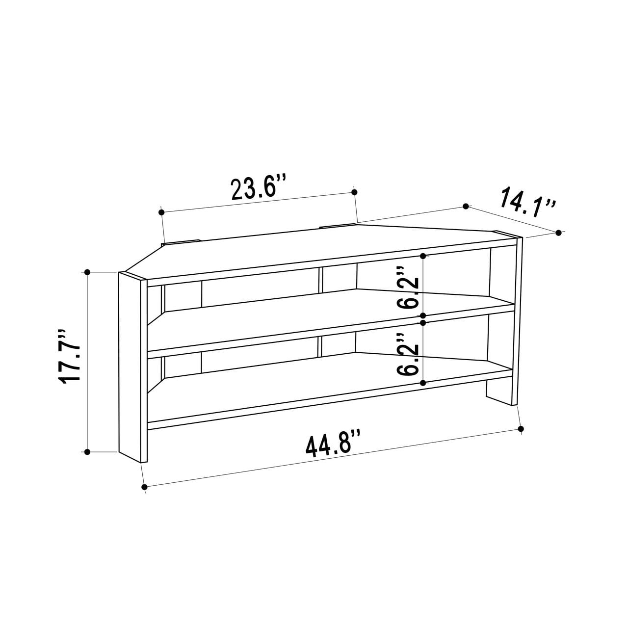 Ada Home Decor Furniture for TVs up to 48" 2 Tier Open Shelf Light Mocha Terry Modern TV Stand