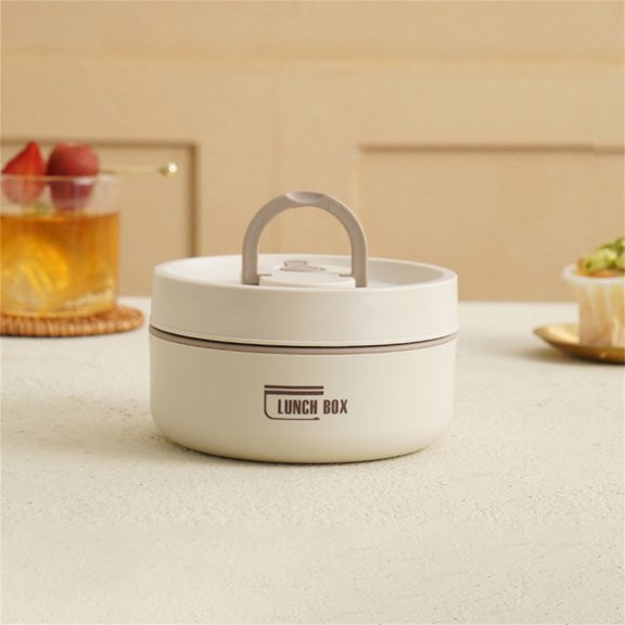 Stainless steel insulated lunch box, square insulated hot food container, insulated sandwich box, insulated snack box, multifunctional food preservation container,White S