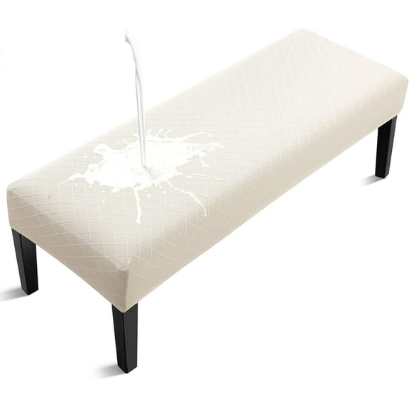 Waterproof Dining Bench Cover, Removable Bench Slipcover Washable Bench Seat Protector Cover for Living Room, Bedroom, Kitchen(Beige)