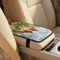 thumbnail image 4 of Xixirimido Car Seat Cover Set of 5 Pieces Front Seat Covers with Matching Seat Belt and Center Console Covers PU Leather Fits Most Vehicles, Cardinal Yellow Lily Flower, 4 of 8