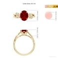 thumbnail image 5 of ANGARA Lab Grown 2 Ct Nature-Inspired Oval Ruby Floral Engagement Ring for Women in 14K Yellow Gold (Size-9x7mm) | July Birthstone, Birthday, Anniversary, Jewelry Gift for Women | Lab-Grown Ruby Ring, 5 of 8