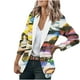 thumbnail image 1 of Moda mujer traje de negocios Color sólido costura Plaid impreso manga larga cárdigan abrigo Top Fridja hkj3660, 1 of 4