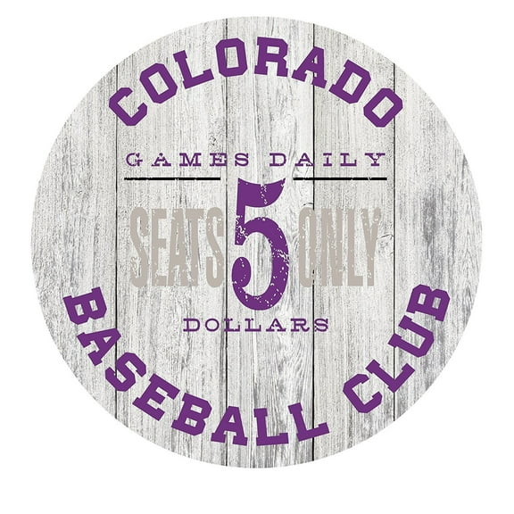 Colorado Baseball Club Circle Metal Sign Purple/Gray - 11.75"