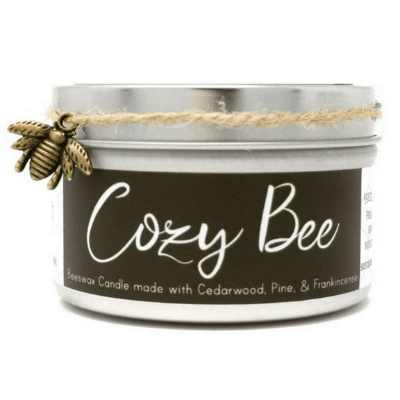 Beeswax Candle - Cozy Bee (with Cedarwood, Pine, & Frankincense)