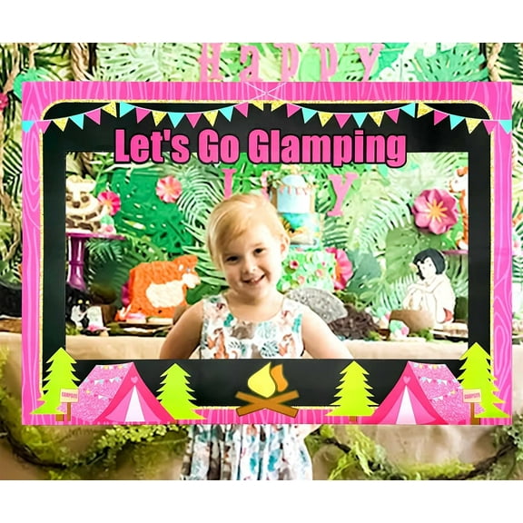 Let's Go Glamping Party Comparison Photo Frame Props - Girls Light Luxury Outdoor Party Party Decoration