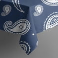 thumbnail image 5 of Blue Pioneer Flower and Paisley Pattern Square Tablecloth,Waterproof Square Table Cover,Wipeable Spillproof Washable Table Cover for Home Kitchen Party Decor 60"x60"(152x152cm), 5 of 6