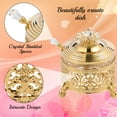 thumbnail image 7 of Matashi 24K Gold Plated Sugar Bowl, Honey Dish with Glass Bowl and Crystal Studded Spoon – Intricate Floral Design – 1 Count, 7 of 7