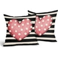 thumbnail image 2 of Valentine''s Day Pillow Covers 20X20 Inch Set of 2 Polka Dots Pink Heart Stripes Valentine Decorative Pillow Cases Valentines Cushion Case Anniversary Wedding Home Decor for Sofa Couch Bedroom, 2 of 6