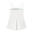 thumbnail image 5 of HaoXianJian Women's Camisole Spaghetti Strap Ruffle Hem Peplum Cami Top Frill Shirred Sleeveless Peplum Blouse, 5 of 6