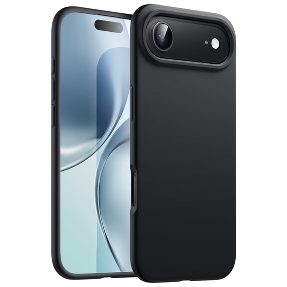 JETech Liquid Silicone Case for iPhone 17 Air, Silky Soft Touch Full-Body Protection, Anti-Scratch Shockproof Phone Cover with Microfiber Lining (Black)