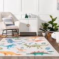 thumbnail image 4 of Kayleigh Kids Washable Dinosaur Rug | White Multicolor, 4 of 5
