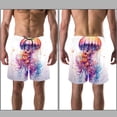thumbnail image 3 of luoweisi Men's Beach Shorts Quick Dry Swim Trunks with Mesh Lining Colorful Jellyfish XL, 3 of 5