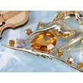 thumbnail image 4 of Shiny Golden Tone Synthetic Topaz Clear Crystal Rhinestone Running Horse Animal Pin Brooch, 4 of 5