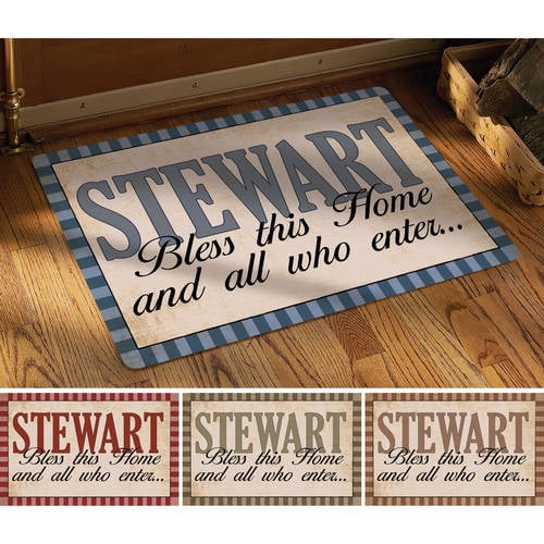 Personalized "Rustic Bless All Who Enter" Doormat, 17" x 27", Multiple